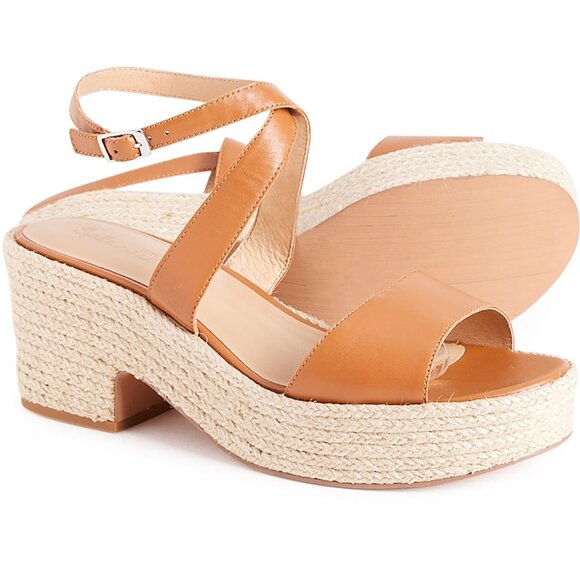 NEW Splendid Bowie Platform Wedge Sandals - Leather For Women  Pecan 362SN - Picture 1 of 5